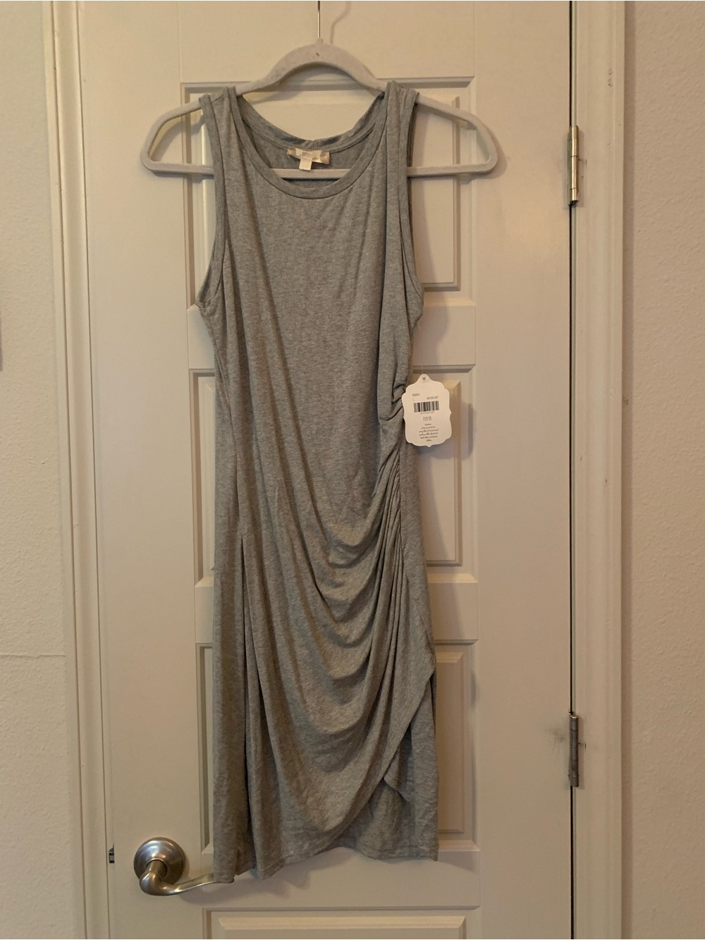 NWT Altar’D State Sleeveless Gray Ruched Side Midi Dress Grey Small Streetwear